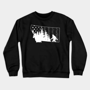 Montana Bigfoot American Flag Crewneck Sweatshirt